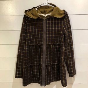 Anthropologie oddi Ruffle Zip Up Hoodie Jacket S